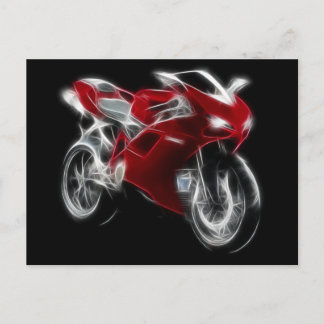 Cartão Postal Motociclo desportivo de bicicleta