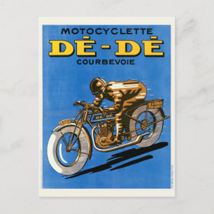 Cartão Postal Motocicloette De France Poster vintage 1927