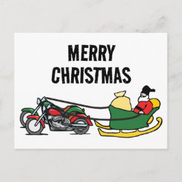 Cartão Postal Motociclos Engraçados Puxando Sleigh no Natal