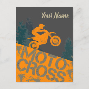 Cartão Postal Motocross Biker vintage Motorbike e Motorcycle D