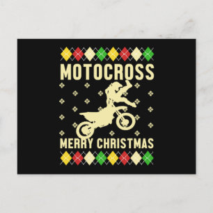 Cartão Postal Motocross Merry Christmas Ugly Xmas Motorcycle Gif