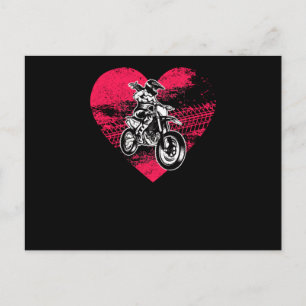 Cartão Postal Motocross MX Rider Dia de os namorados Bike