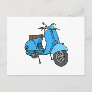 Cartão Postal Motoneta azul (Vespa)