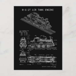 Cartão Postal Motor a Vapor 0-6-2T "Blueprint" da PTW