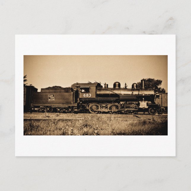 Cartão Postal Motor de locomotiva GTW nº 683 em Bay City MI (Frente)