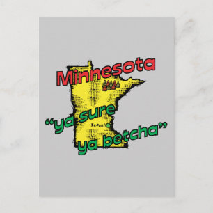 Cartão Postal Motto do Minnesota MN US ~ Ya Claro Ya Betcha