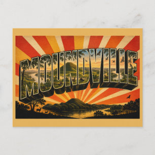 Cartão Postal Moundville Alabama Antigo Vale do Rio Arte