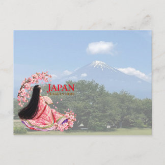 Cartão Postal Mount Fuji and Princess Kaguya Japanese Postcard