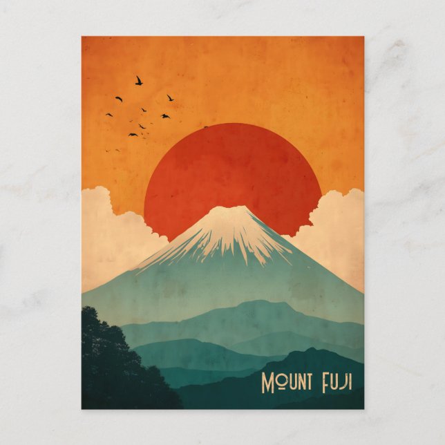Cartão Postal Mount Fuji vintage (Frente)