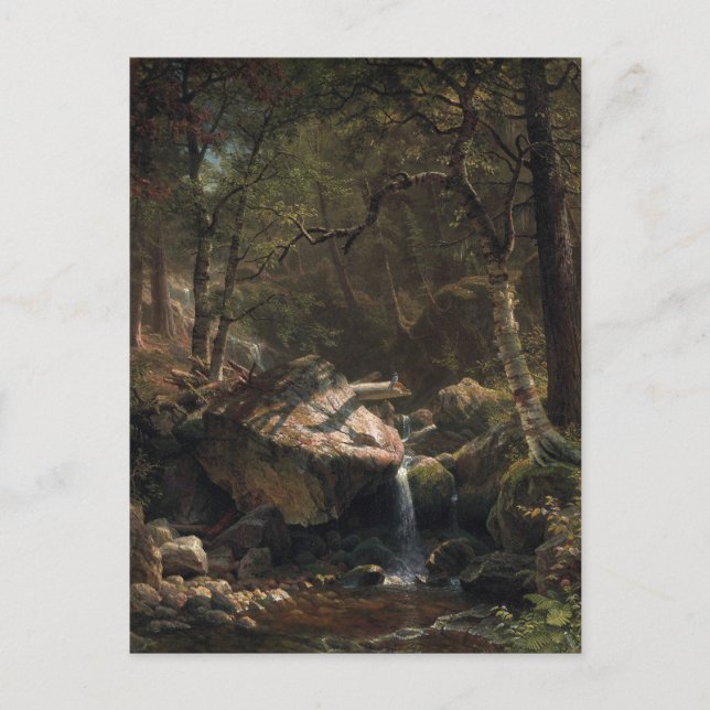 Cartão Postal Mountain Brook por Albert Bierstadt (Frente)