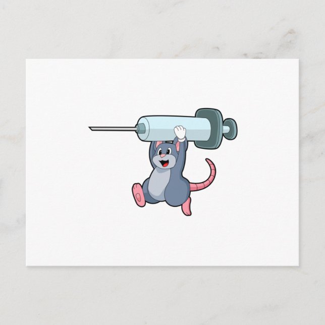 Cartão Postal Mouse as Nurse with Syringe.PNG (Frente)