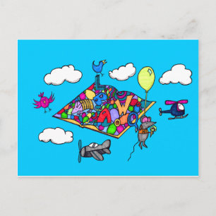 Cartão Postal Mouse em um Cartão-postal de Aventura