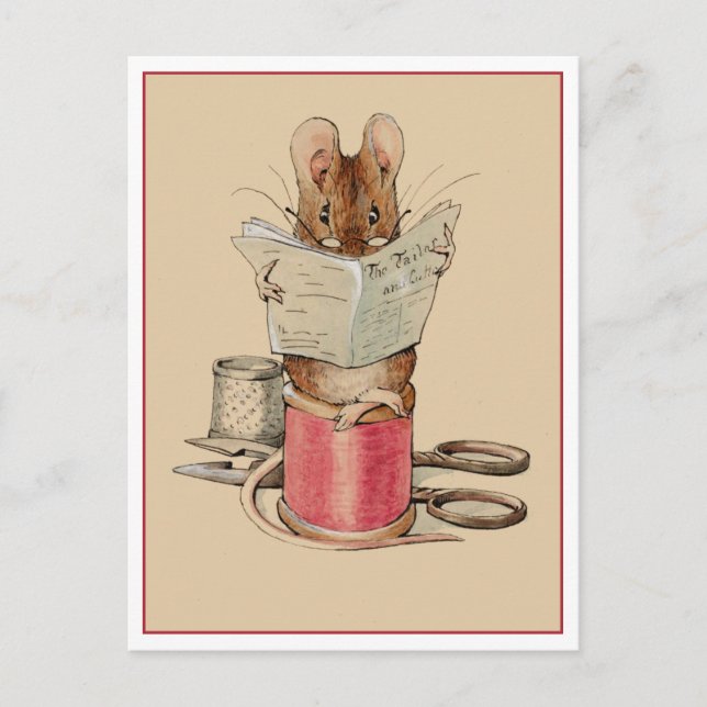 Cartão Postal Mouse Tailor por Beatrix Potter (Frente)