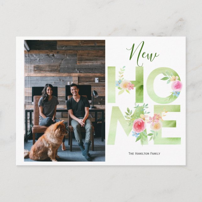 Cartão Postal Movemos Nova Foto Personalizada Para Casa (Frente)