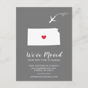 Cartão Postal Movendo a placa de Posto KANSAS de estado do lança