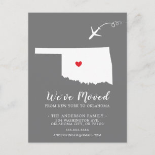 Cartão Postal Movendo a placa de Posto OKLAHOMA de Estado do An