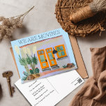 Cartão Postal MOVENDO ANÚNCIO CÓDIGO Adobe House Watercolor<br><div class="desc">Veja esta pintura colorida de aquarela. Adicione seu próprio texto personalizado à frente e atrás. Visite meu compro para mais ou me avise se quiser algo personalizado.</div>