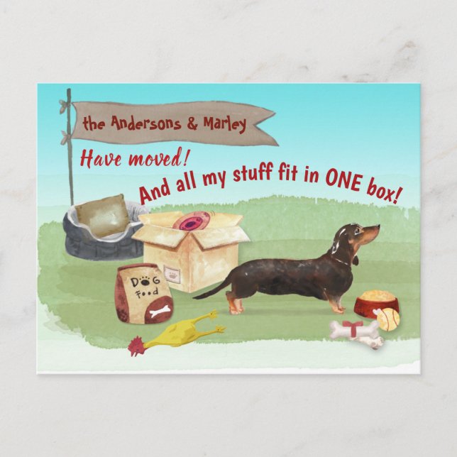 Cartão Postal Movendo Brinquedos Negros de Cachorro Negro Nossa  (Frente)