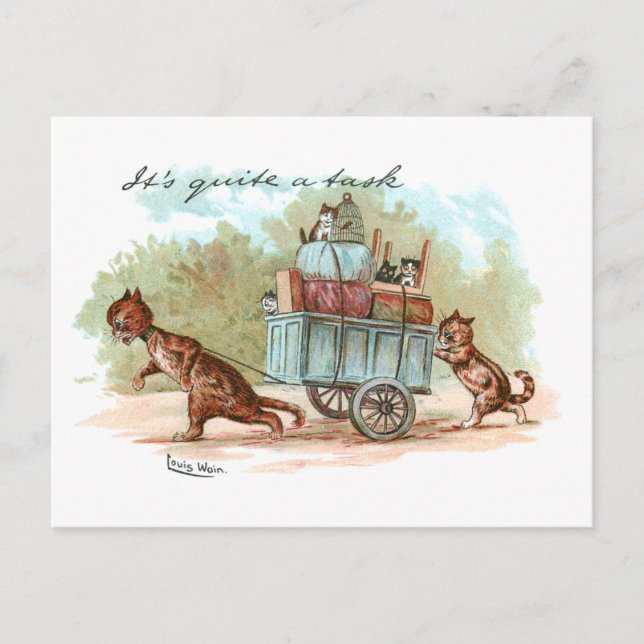 Cartão Postal Movendo House Louis Wain (Frente)