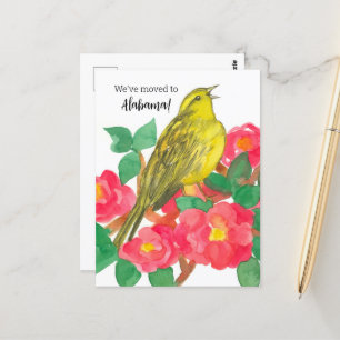 Cartão Postal Movendo o Anúncio Alabama Yellowhammer Camellias
