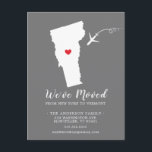 Cartão Postal Movendo o estado de lançamento VERMONT Postar cart<br><div class="desc">Anúncio em Movimento | Estado VERMONTModern em movimento com o estado de VERMONT, com um coração e avião vermelhos em fundo de cinza. A cor do plano de fundo pode ser alterada facilmente clicando em personalizar e, em seguida, clique para personalizar ainda mais para ver o nosso selecionador de cores....</div>