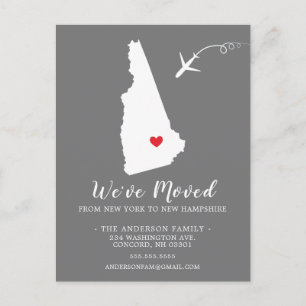 Cartão Postal Movendo o estado do lançamento NOVA placa de Post