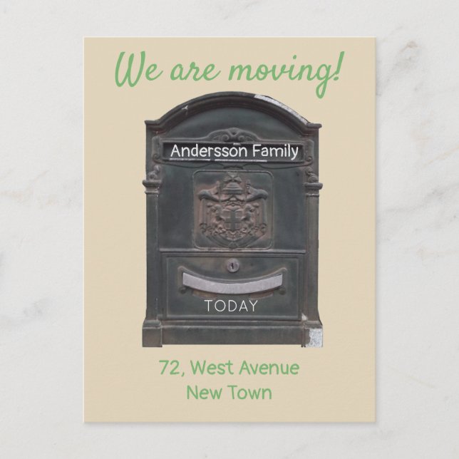 Cartão Postal Movendo Texto Personalizado da Caixa de Correio Pr (Frente)