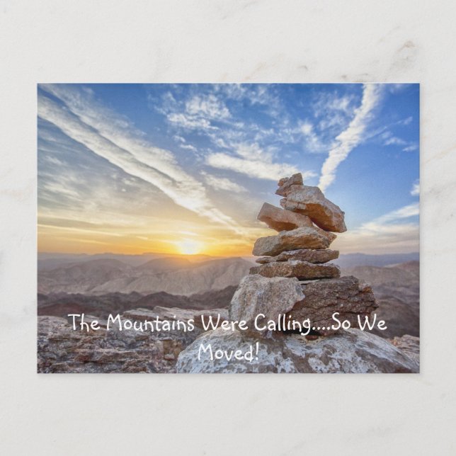 Cartão Postal Movido Para A Alteração De Endereço Das Montanhas (Frente)