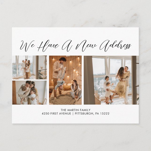 Cartão Postal Movimentação de Script Casual Branco Preto Persona (Frente)