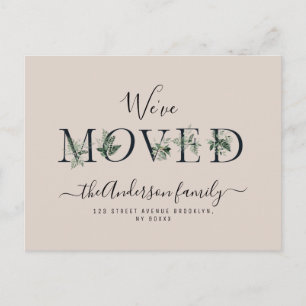 Cartão Postal Movimentamos letras de folhagem Nova Casa