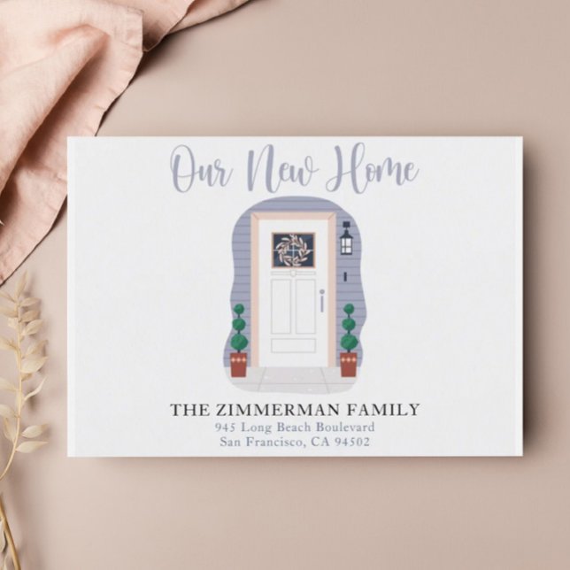 Cartão Postal Movimentamos Nosso Novo Endereço Pastel Watercolor (Criador carregado)