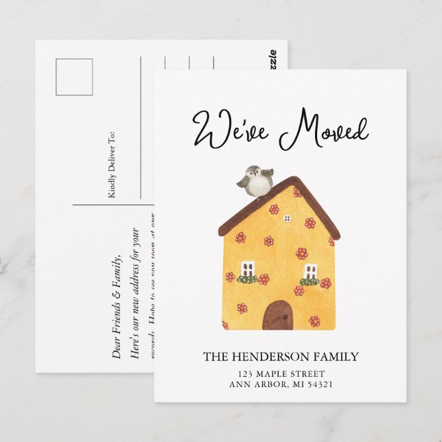 Cartão Postal Movimentamos o novo Cartão-Postal de Anúncio de Mo (Frente/Verso)