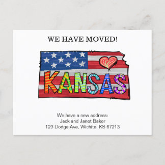 Cartão Postal Movimentámos Os Estados Do Kansas Para O Anúncio P