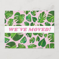 MOVIMENTO ANÚNCIO Monstera Leaf Watercolor Pink