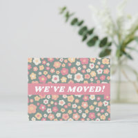 MOVING ANUNCEMENT Floral Daisies Patterno PERSONAL