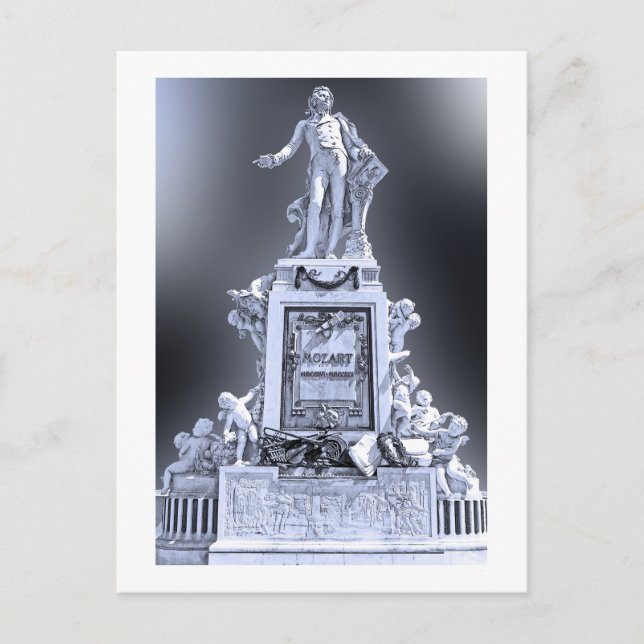 Cartão Postal Mozart Statue Viena Áustria (Frente)