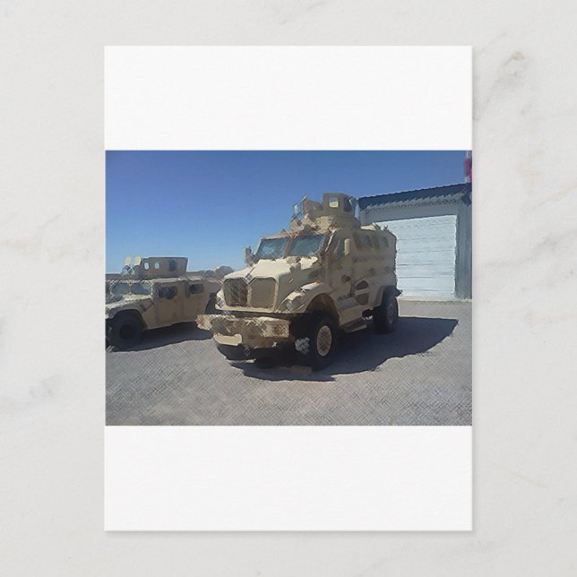 CARTÃO POSTAL MRAP US MILITAR ARMADOR (Frente)