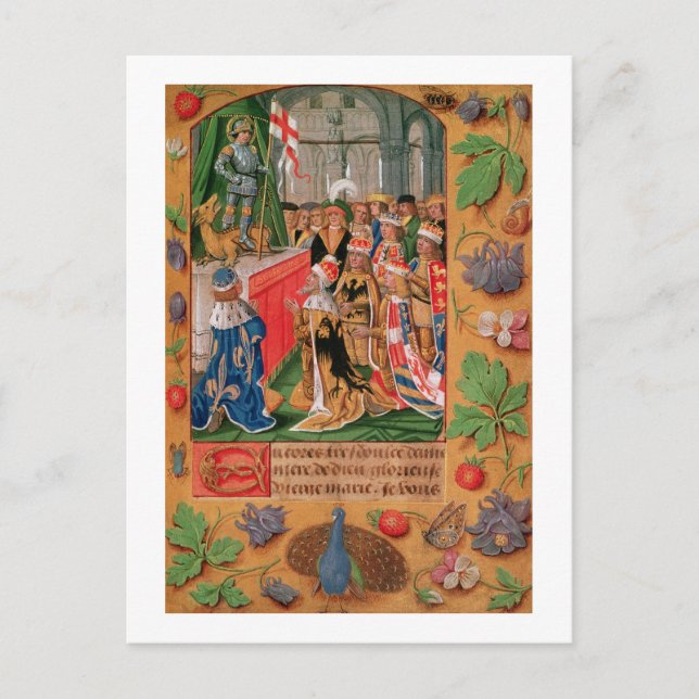 Cartão Postal Ms Add 25698 f.3 Página iluminada de um Livro de H (Frente)