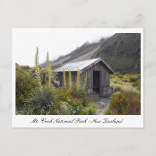 Cartão Postal Mt. Cook National Park, Hut & Nature, Nova Zelând