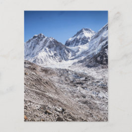 Cartão Postal Mt Everest e Campo Base na Montanha Snowy Himalaya