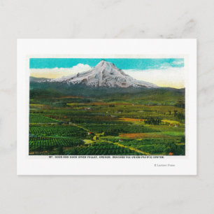 Cartão Postal Mt. Hood do rio Hood ValleyHood, OR