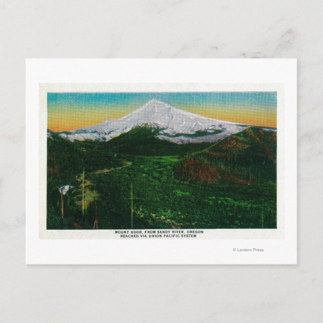 Cartão Postal Mt. Hood do Sandy River, ORMt. Hood, OU (Frente)