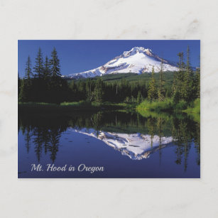Cartão Postal Mt. Hood e sua reflexão no lago de Oregon