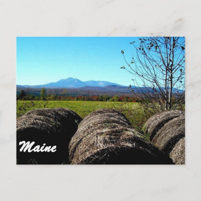 Cartão Postal Mt. Katahdin, ME. Postar placa (Frente)