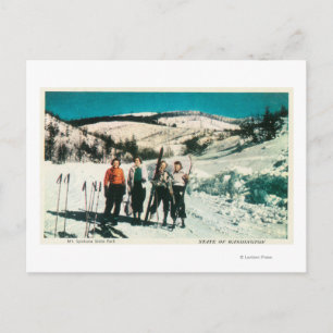 Cartão Postal Mt. Spokane State Park Damas Skiing Washington