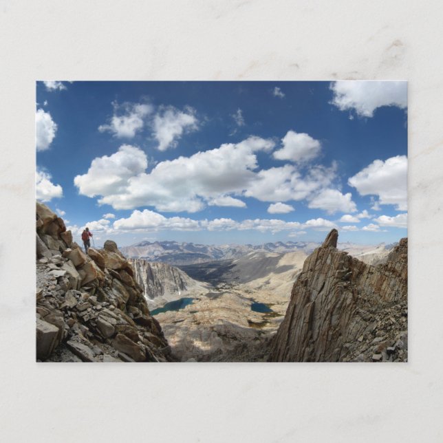 Cartão Postal Mt Whitney Trail sobre Hitchcock e lagos de violão (Frente)