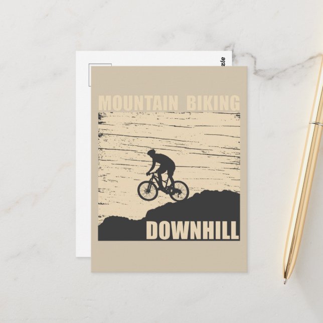 Cartão Postal MTB Downhill Bicicleta de Montanha (Frente/Verso In Situ)