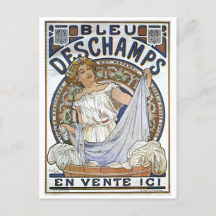 Cartão Postal Mucha Art, Art Nouveau, Vintage