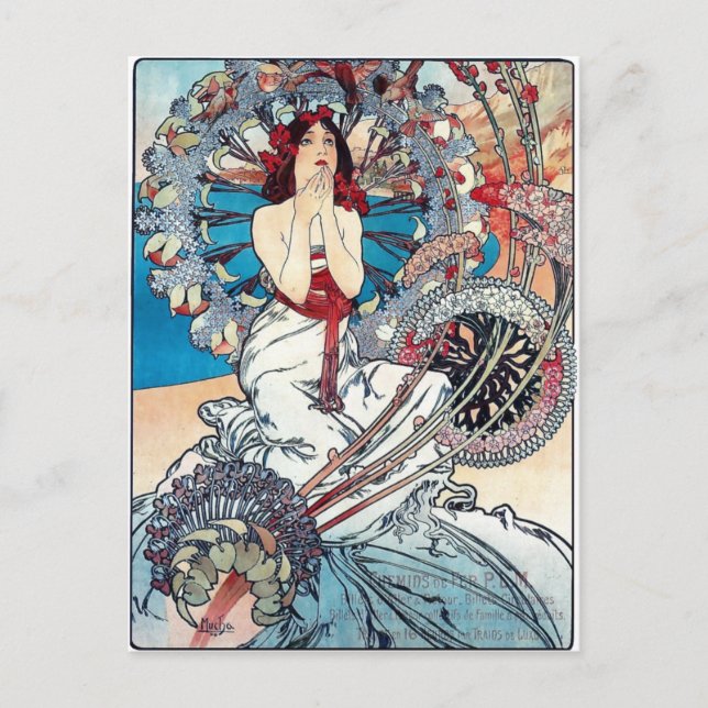 Cartão Postal Mucha Mônaco Monte Carlo - poster (Frente)