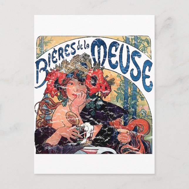 Cartão Postal Mucha-Muse -1860 - angustiado (Frente)